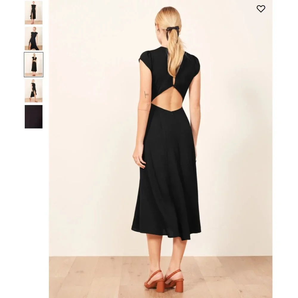 ❌❌❌SOLD ❌❌❌Sale🌈Reformation Gavin Midi Dress - Black - Picture 4 of 10